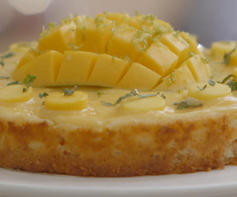 Mango-lassi cheesecake