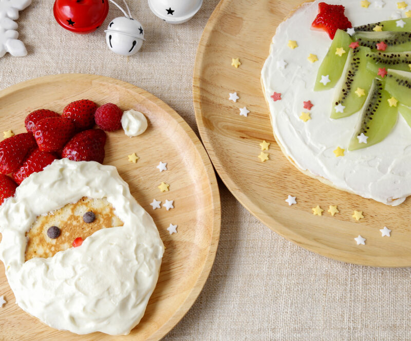 Lekker en makkelijk: kerstman en kerstboom pannenkoeken